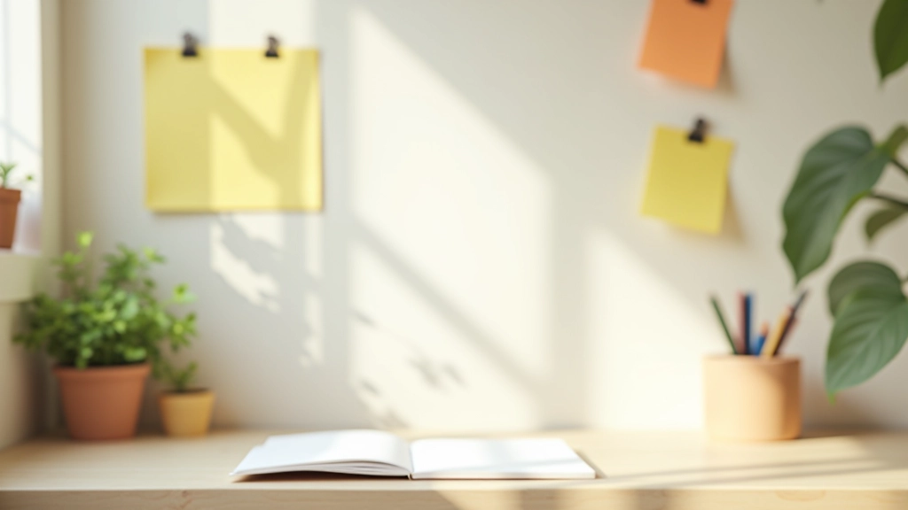 Ambiente luminoso con segnali visivi e tracciatori di abitudini su una scrivania